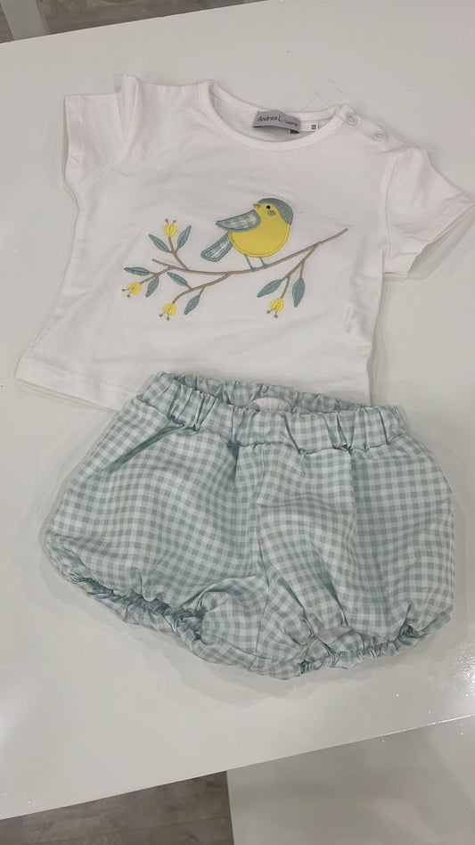 Conjunto camiseta y ranita niña